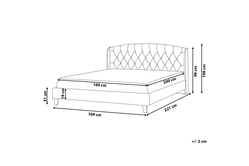 Parivuode Bordeaux 160x200 cm - Beige - Huonekalut - Sänky - Sänkykehikot & sängynrungot