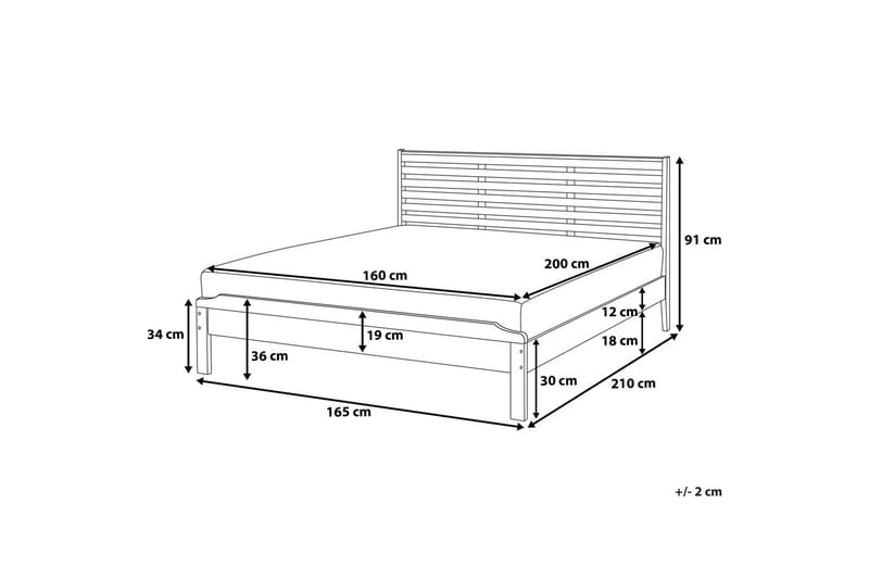 Parivuode Carnac 160x200 cm - Puu/Luonnonväri - Huonekalut - Sänky - Sänkykehikot & sängynrungot