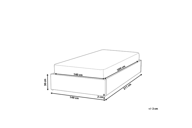 Parivuode Dinan 140x200 cm - Harmaa - Huonekalut - Sänky - Sänkykehikot & sängynrungot