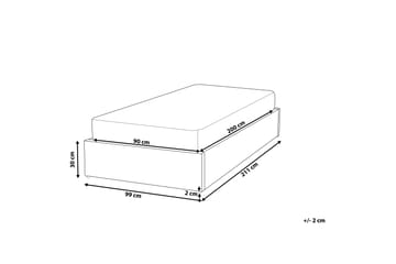 Parivuode Dinan 90x200 cm - Harmaa - Huonekalut - Sänky - Sänkykehikot & sängynrungot