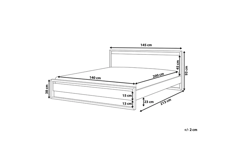 Parivuode Giulia 140x200 cm - Puu/Luonnonväri - Huonekalut - Sänky - Sänkykehikot & sängynrungot