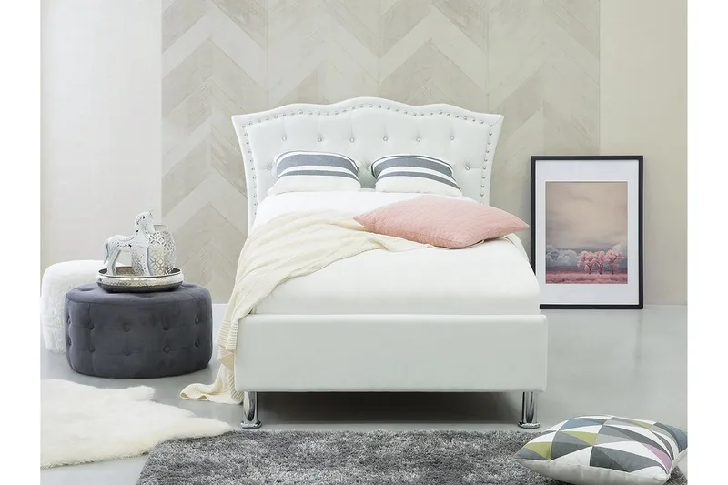 Parivuode Metz 90x200 cm - Valkoinen - Huonekalut - Sänky - Sänkykehikot & sängynrungot