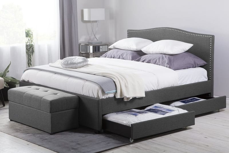 Parivuode Montpellier 160x200 cm - Harmaa - Huonekalut - Sänky - Sänkykehikot & sängynrungot