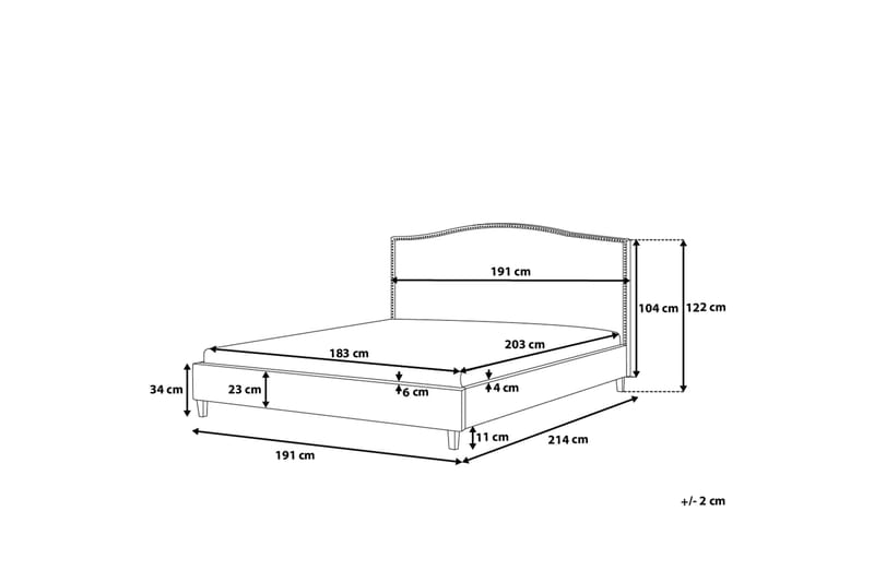 Parivuode Montpellier 180x200 cm - Harmaa - Huonekalut - Sänky - Sänkykehikot & sängynrungot