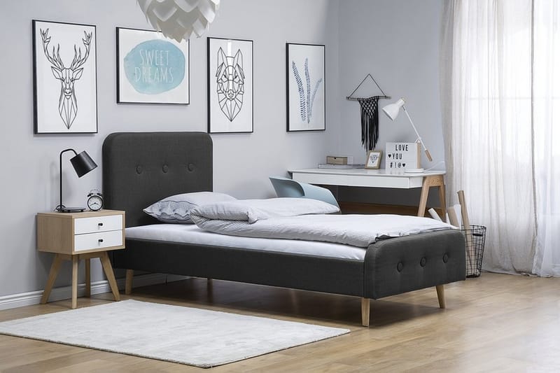 Parivuode Rennes 90x200 cm - Harmaa - Huonekalut - Sänky - Sänkykehikot & sängynrungot