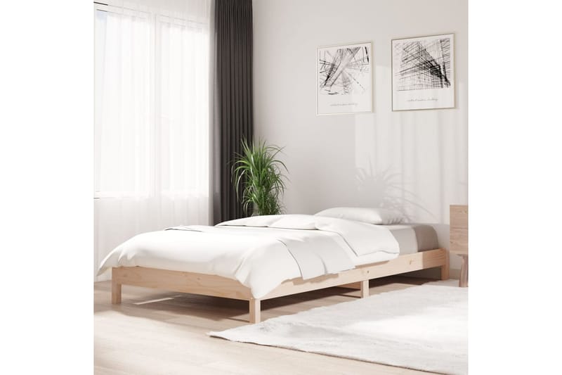 Pinottava sänky 80x200 cm täysi mänty - Ruskea - Huonekalut - Sänky - Sänkykehikot & sängynrungot