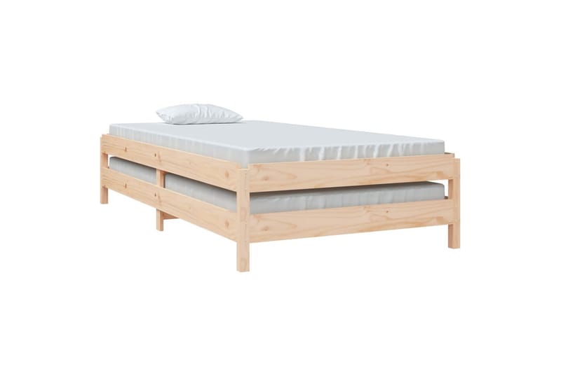 Pinottava sänky 90x200 cm täysi mänty - Ruskea - Huonekalut - Sänky - Sänkykehikot & sängynrungot