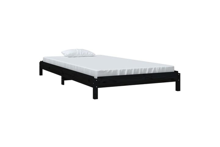 Pinottava sänky musta 100x200 cm täysi mänty - Musta - Sänkykehikot & sängynrungot