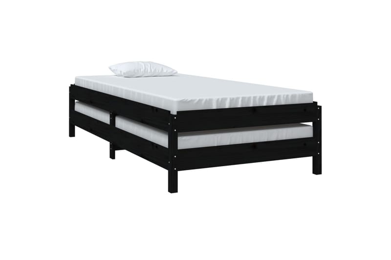 Pinottava sänky musta 90x190 cm täysi mänty - Musta - Huonekalut - Sänky - Sänkykehikot & sängynrungot