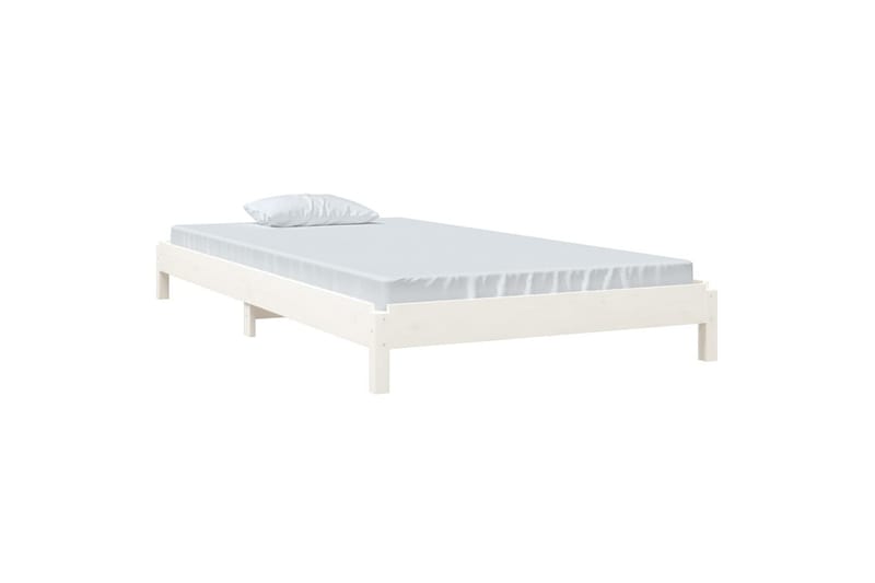 Pinottava sänky valkoinen 80x200 cm täysi mänty - Valkoinen - Huonekalut - Sänky - Sänkykehikot & sängynrungot