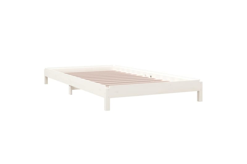 Pinottava sänky valkoinen 90x200 cm täysi mänty - Valkoinen - Huonekalut - Sänky - Sänkykehikot & sängynrungot