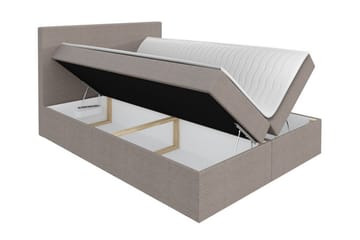 Pries sängynrunko säilytyksellä 200x200 cm kangasta sängynpäällä - Musta - Huonekalut - Sänky - Sänkykehikot & sängynrungot