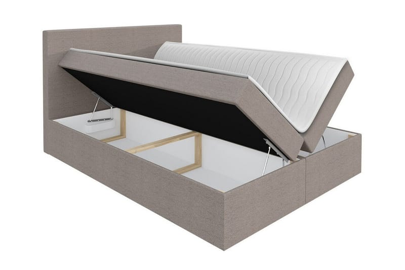 Pries sängynrunko säilytyksellä 200x200 cm kangasta sängynpäällä - Musta - Huonekalut - Sänky - Sänkykehikot & sängynrungot