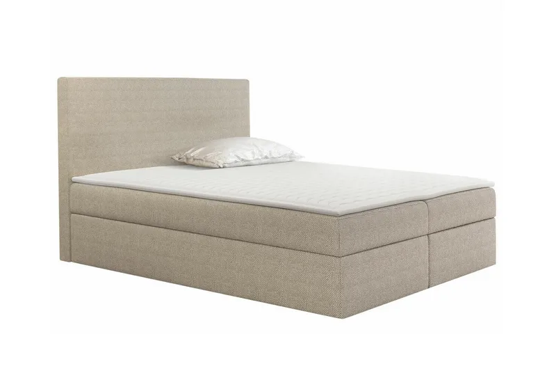 Pries sänkypaketti 140x200 cm kangasta sängynpäädyllä + petauspatja, Beige