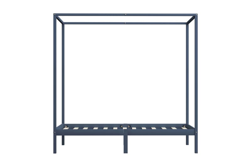 Pylvässänky harmaa täysi mänty 100x200 cm - Harmaa - Huonekalut - Sänky - Sänkykehikot & sängynrungot