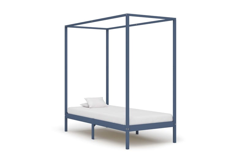 Pylvässänky harmaa täysi mänty 90x200 cm - Harmaa - Huonekalut - Sänky - Sänkykehikot & sängynrungot