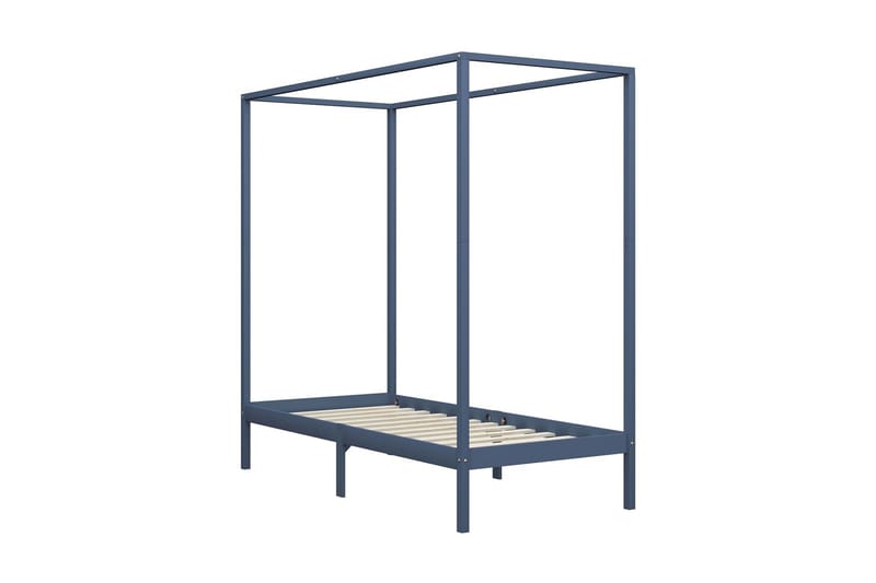 Pylvässänky harmaa täysi mänty 90x200 cm - Harmaa - Huonekalut - Sänky - Sänkykehikot & sängynrungot