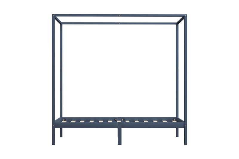 Pylvässänky harmaa täysi mänty 90x200 cm - Harmaa - Huonekalut - Sänky - Sänkykehikot & sängynrungot
