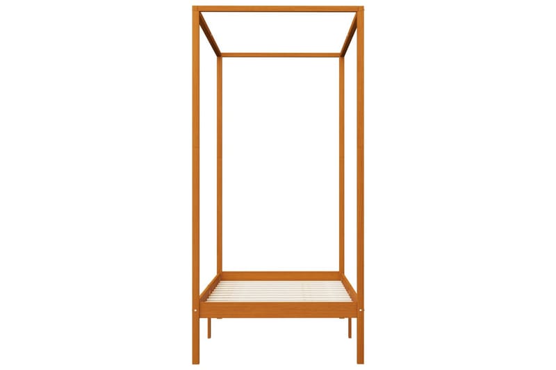 Pylvässänky hunajanruskea täysi mänty 100x200 cm - Ruskea - Huonekalut - Sänky - Sänkykehikot & sängynrungot