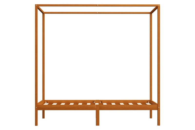 Pylvässänky hunajanruskea täysi mänty 100x200 cm - Ruskea - Huonekalut - Sänky - Sänkykehikot & sängynrungot