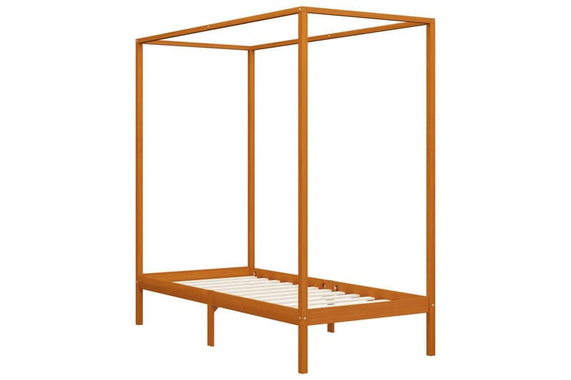 Pylvässänky hunajanruskea täysi mänty 100x200 cm - Ruskea - Huonekalut - Sänky - Sänkykehikot & sängynrungot