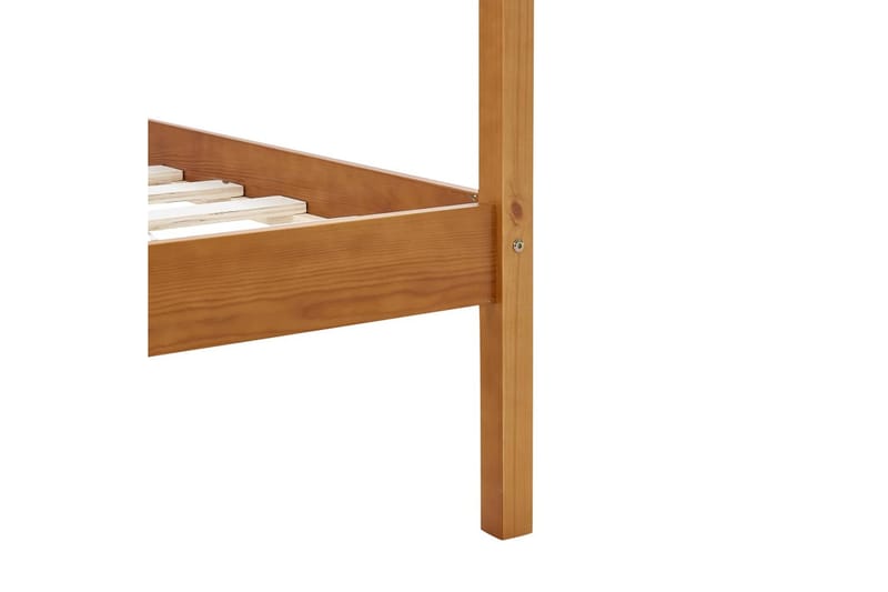 Pylvässänky hunajanruskea täysi mänty 100x200 cm - Ruskea - Huonekalut - Sänky - Sänkykehikot & sängynrungot