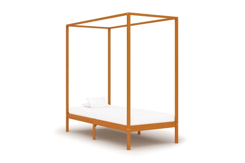Pylvässänky hunajanruskea täysi mänty 90x200 cm - Ruskea - Huonekalut - Sänky - Sänkykehikot & sängynrungot