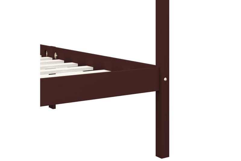 Pylvässänky tummanruskea täysi mänty 100x200 cm - Ruskea - Huonekalut - Sänky - Sänkykehikot & sängynrungot