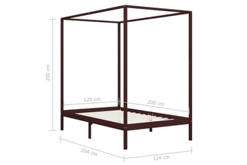 Pylvässänky tummanruskea täysi mänty 120x200 cm - Ruskea - Huonekalut - Sänky - Sänkykehikot & sängynrungot
