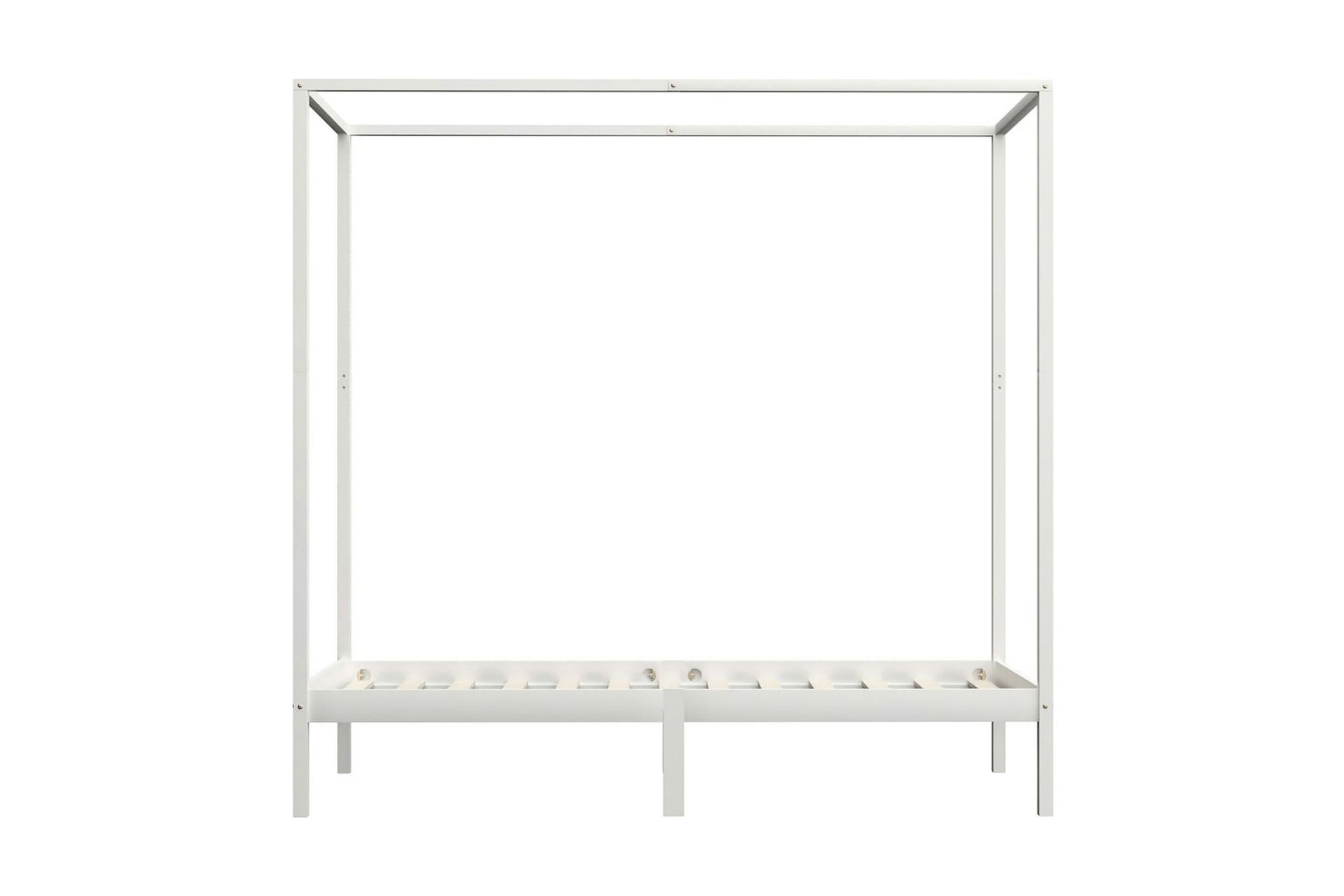 Pylvässänky valkoinen täysi mänty 100x200 cm - Valkoinen - Huonekalut - Sänky - Sänkykehikot & sängynrungot