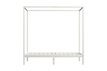 Pylvässänky valkoinen täysi mänty 100x200 cm - Valkoinen - Huonekalut - Sänky - Sänkykehikot & sängynrungot