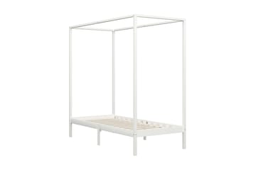 Pylvässänky valkoinen täysi mänty 100x200 cm - Valkoinen - Huonekalut - Sänky - Sänkykehikot & sängynrungot