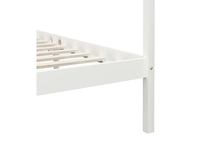 Pylvässänky valkoinen täysi mänty 100x200 cm - Valkoinen - Sänkykehikot & sängynrungot