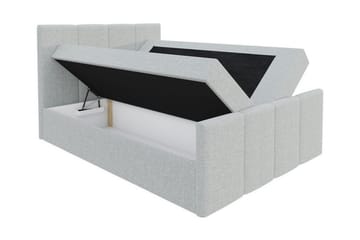 Ripon sänkypaketti 120x200 cm kangasta sängynpäädyllä + petauspatja kovuusaste medium - Beige - Huonekalut - Sänky - Sänkykehikot & sängynrungot