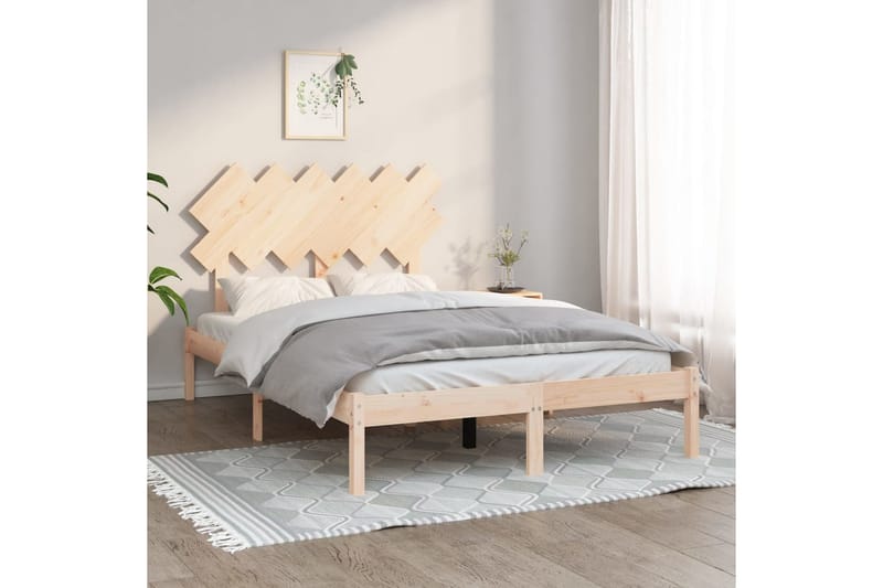 Sängynrunko 135x190 cm 4FT6 Double täysi puu - Ruskea - Huonekalut - Sänky - Sänkykehikot & sängynrungot