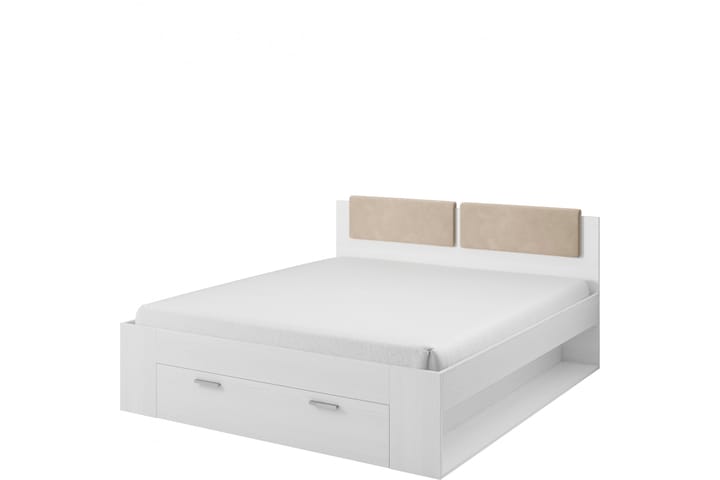 Sängynrunko 160x200 cm - Tuhkanharmaa/Valkoinen - Sänkykehikot & sängynrungot