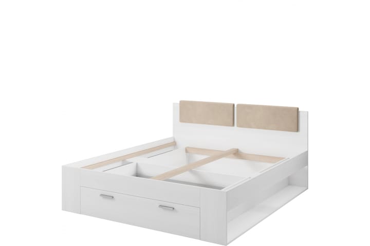 Sängynrunko 160x200 cm - Tuhkanharmaa/Valkoinen - Sänkykehikot & sängynrungot
