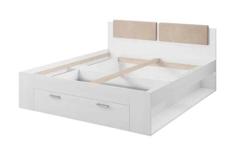 Sängynrunko 180x200 cm - Tuhkanharmaa/Valkoinen - Huonekalut - Sänky - Sänkykehikot & sängynrungot