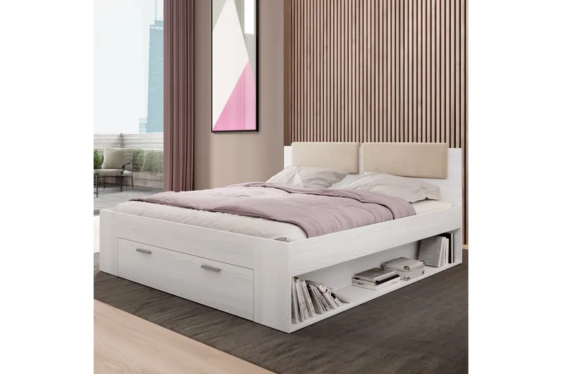 Sängynrunko 180x200 cm - Tuhkanharmaa/Valkoinen - Huonekalut - Sänky - Sänkykehikot & sängynrungot