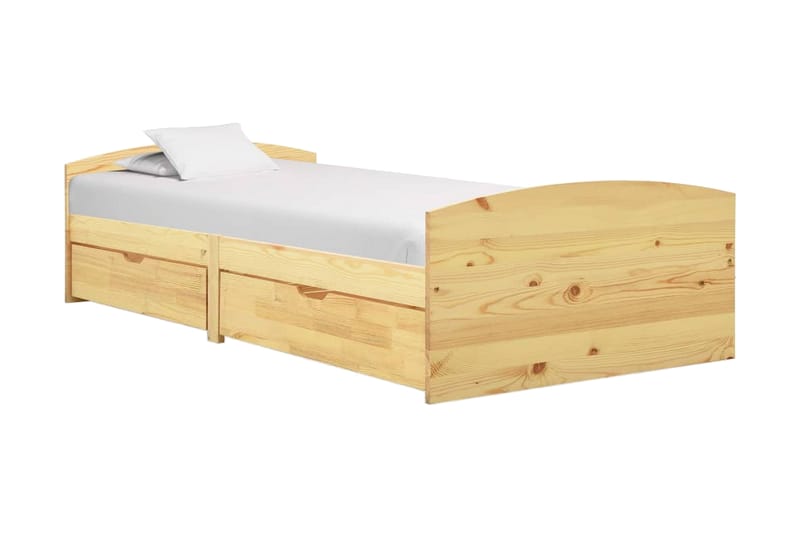 Sängynrunko 2 vetolaatikolla täysi mänty 90x200 cm - Huonekalut - Sänky - Sänkykehikot & sängynrungot