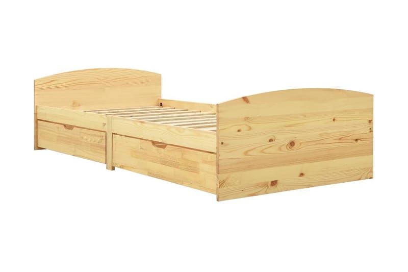 Sängynrunko 2 vetolaatikolla täysi mänty 90x200 cm - Huonekalut - Sänky - Sänkykehikot & sängynrungot