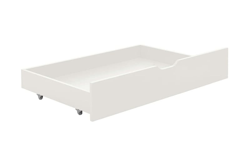 Sängynrunko 2 vetolaatikolla valkoinen täysi mänty 90x200 cm - Huonekalut - Sänky - Sänkykehikot & sängynrungot