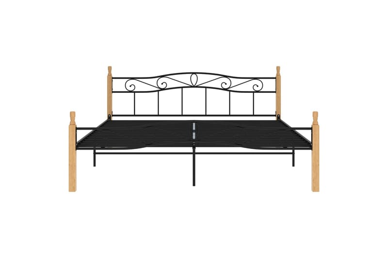Sängynrunko 200x200 cm Metalli/Tammi - Musta - Huonekalut - Sänky - Sänkykehikot & sängynrungot