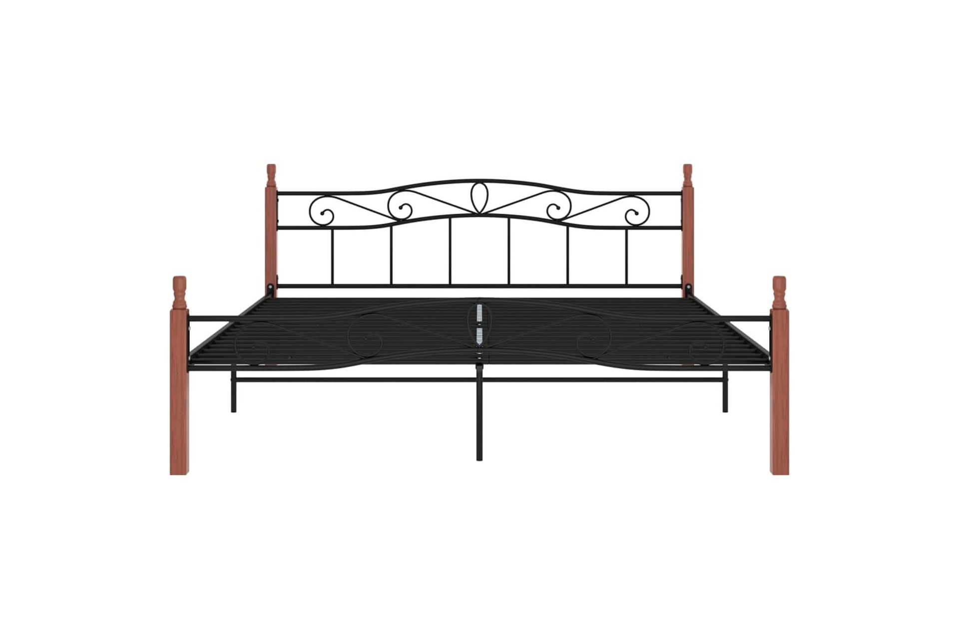 Sängynrunko 200x200 cm Metalli/Tammi - Musta - Huonekalut - Sänky - Sänkykehikot & sängynrungot