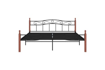 Sängynrunko 200x200 cm Metalli/Tammi - Musta - Huonekalut - Sänky - Sänkykehikot & sängynrungot