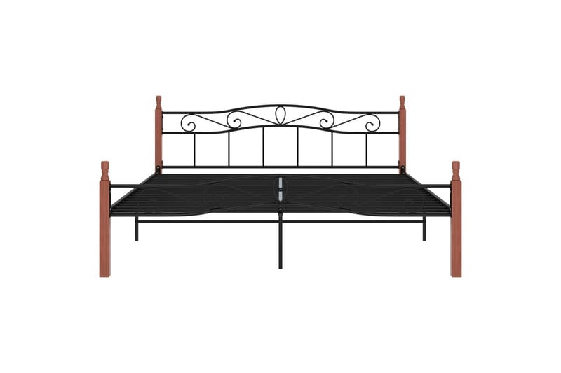 Sängynrunko 200x200 cm Metalli/Tammi - Musta - Huonekalut - Sänky - Sänkykehikot & sängynrungot