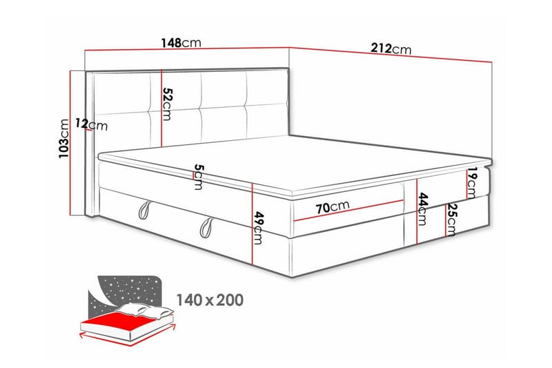 Sängynrunko Aviemore 140x200 cm - Huonekalut - Sänky - Sänkykehikot & sängynrungot