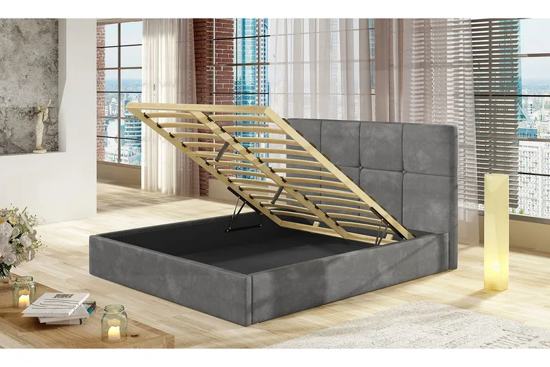 Sängynrunko Bacher 180x200 cm - Harmaa - Huonekalut - Sänky - Sänkykehikot & sängynrungot