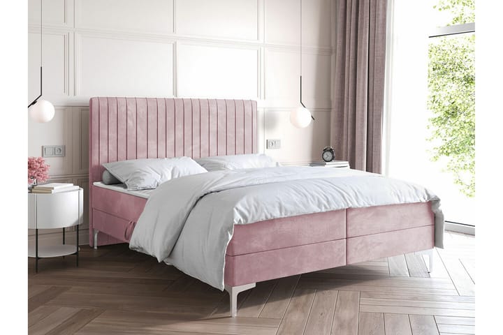 Sängynrunko Bandon 180x200 cm - Vaaleanpunainen - Sänkykehikot & sängynrungot