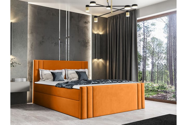 Sängynrunko Betvallen 180x200 cm - Oranssi - Sänkykehikot & sängynrungot